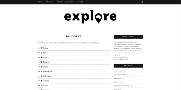 Bloggers - Explore - Explore blog - Griffith University