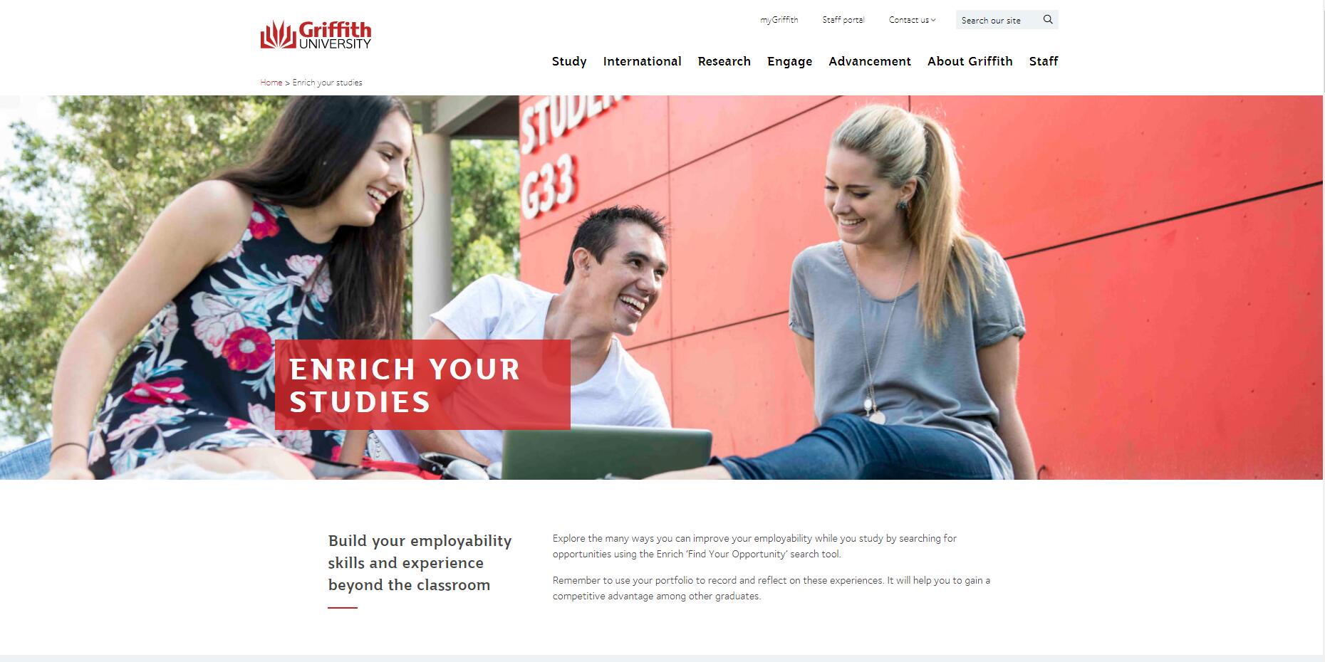 Enrich your studies - Griffith University