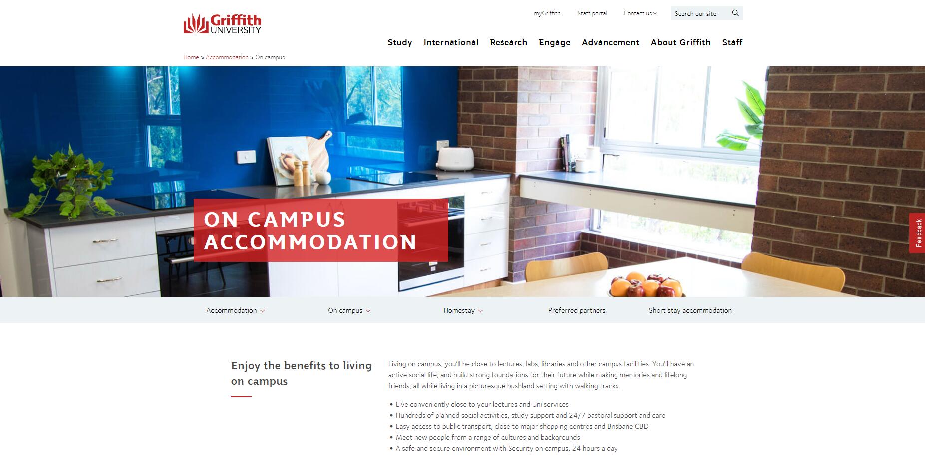 On-campus accommodation - Griffith University
